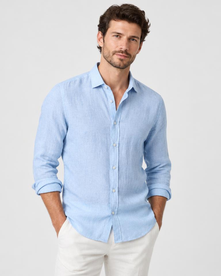 Camisa de Linho Azul